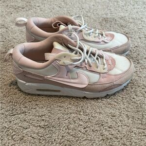 Nike Women's Pink and White Air Max
